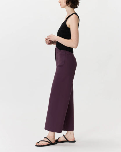 Ultra-Stretch Ponte Cropped Wide Leg Pants - 0 / Espresso