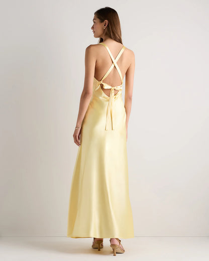 Bianca Stretch Satin Dress - 0 / Garden Sage Green