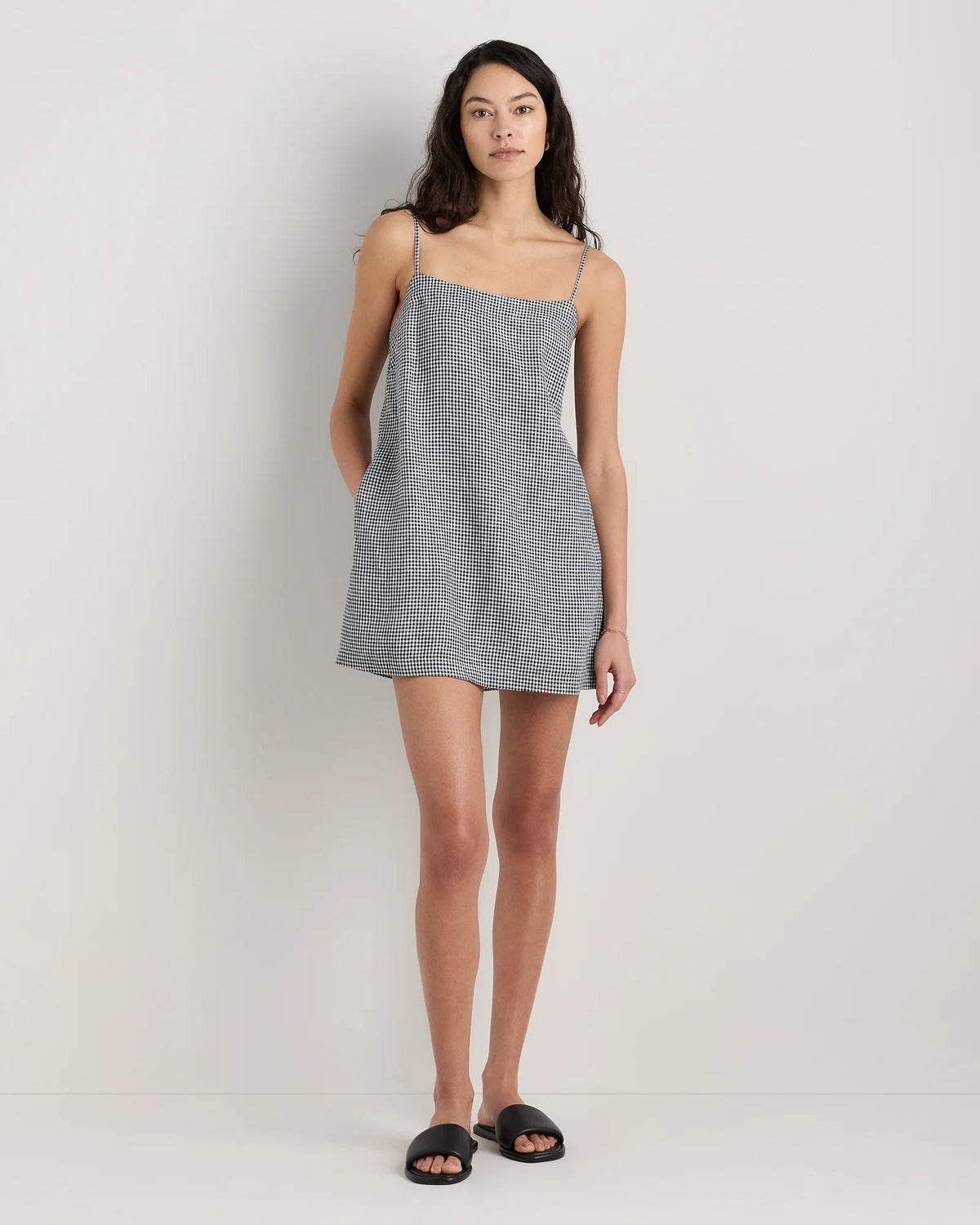100% European Linen Mini Skort Dress - XS / Moonstone Blue