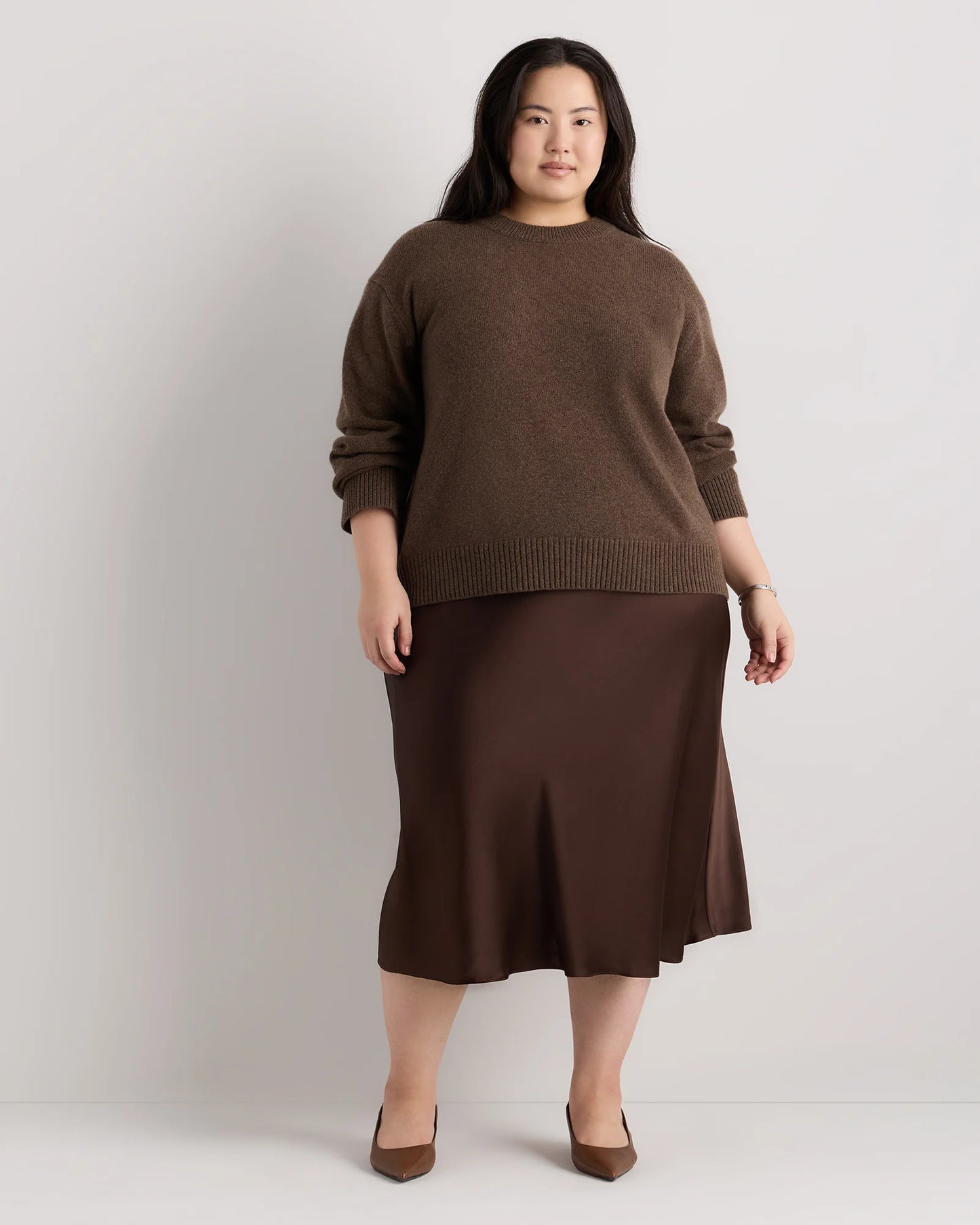 Mongolian Cashmere Oversized Crewneck Sweater - 1X / Oatmeal