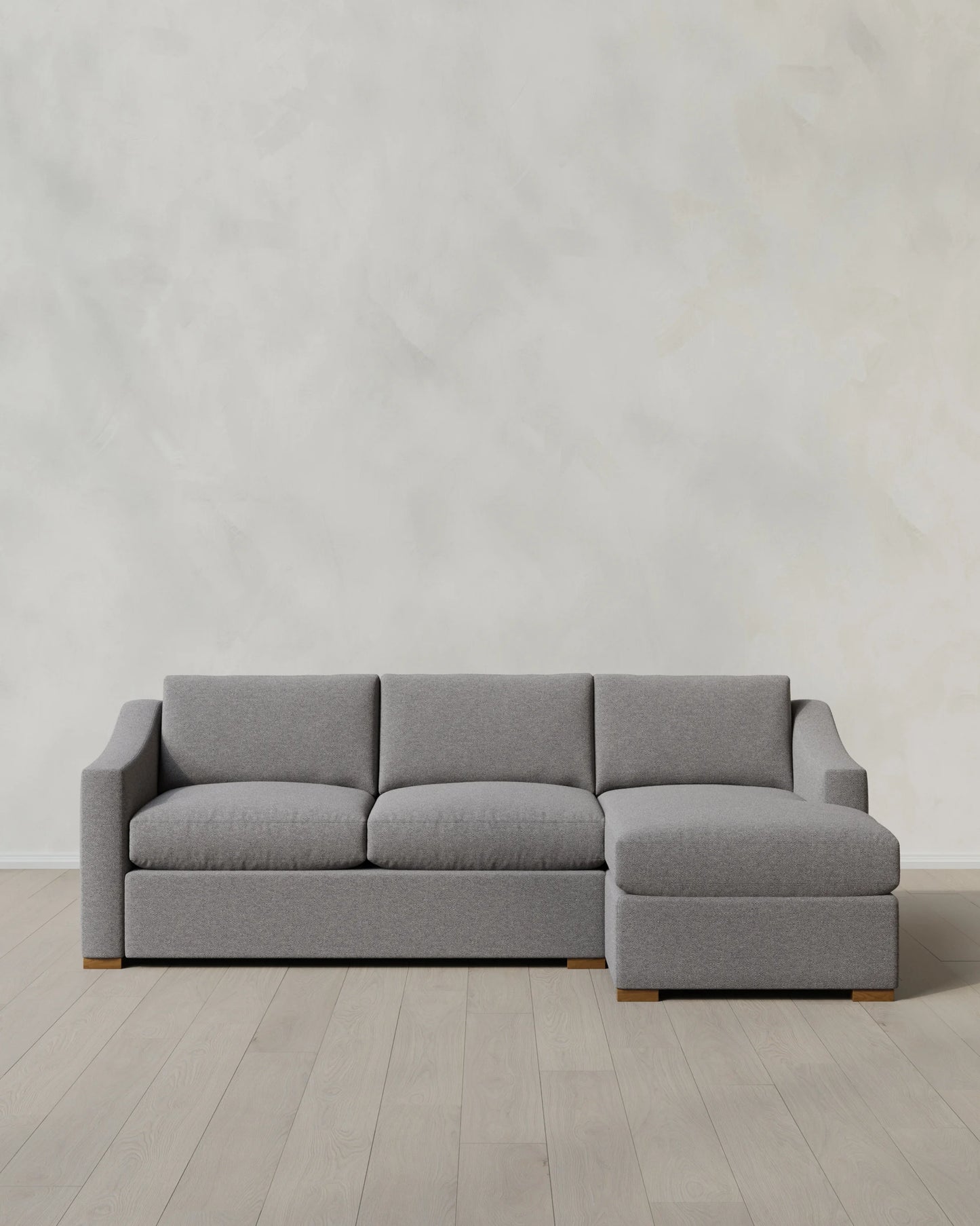 Hollis Slope Arm Chaise Sectional in Performance Basketweave - 104" Right Arm / Flax