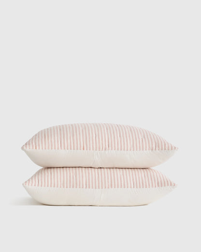 European Linen Patterned Quilted Sham Set - Standard / Willowleaf Gingham