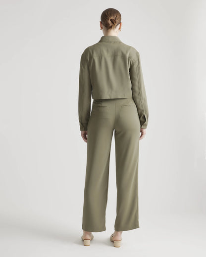 Stretch Crepe Cropped Jacket - XS / Morel