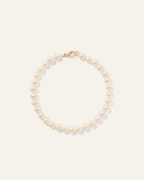 14k Gold Freshwater Cultured Pearl Bracelet - One Size / Yellow Gold