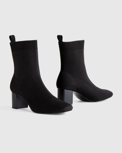 Eco Knit Heeled Bootie - 5 / Almond