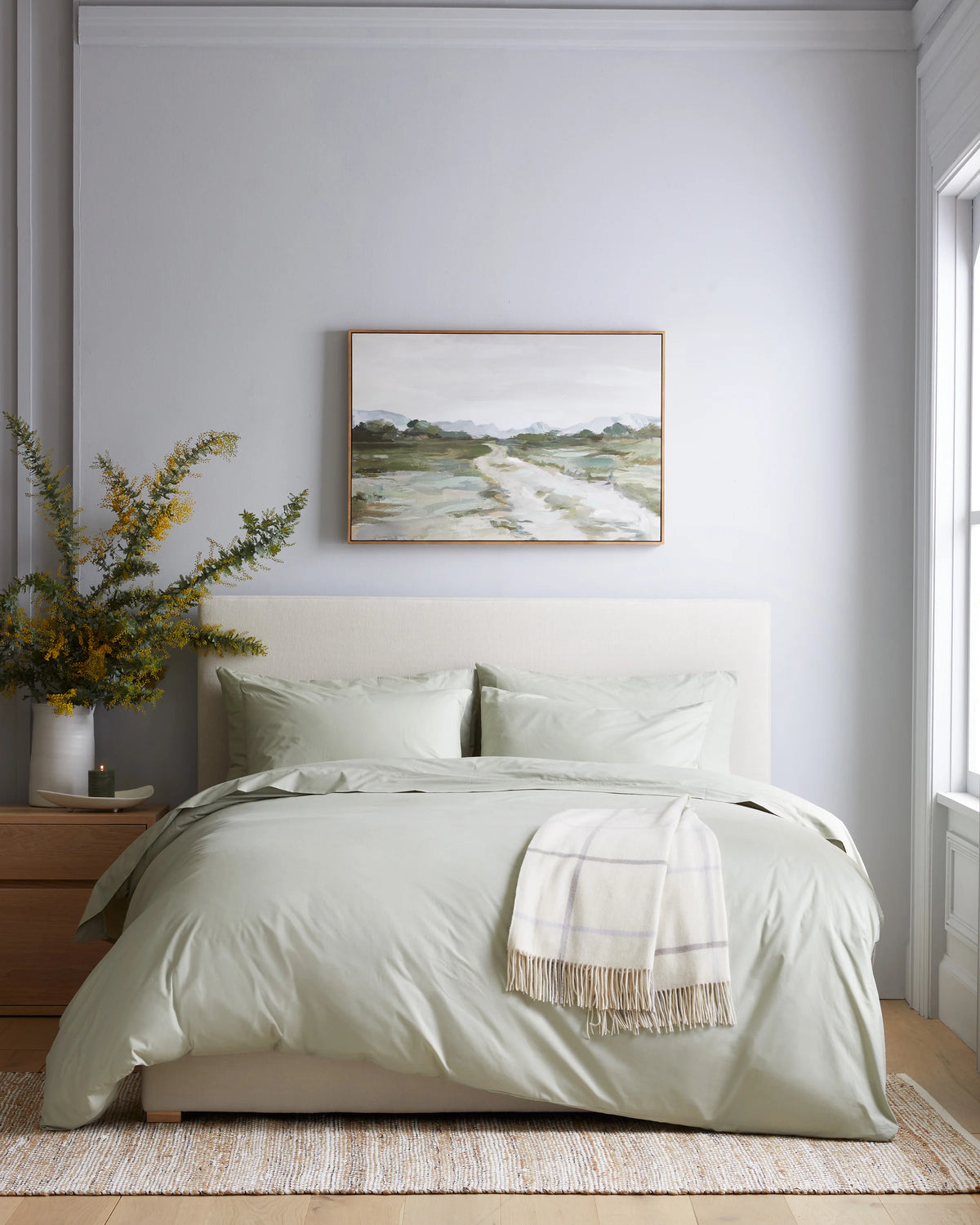 Organic Crisp Percale Duvet Cover - Twin / Ivory