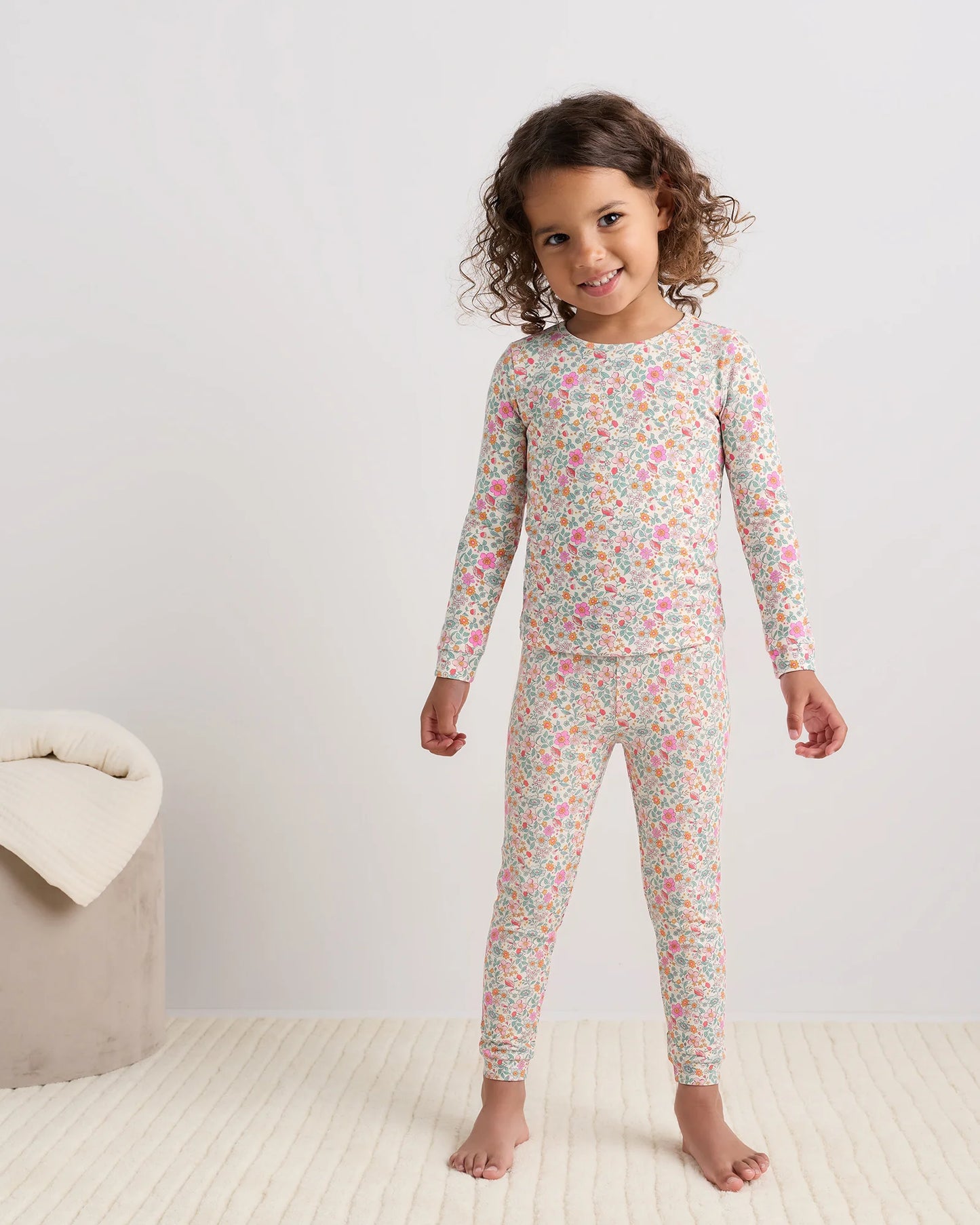 Bamboo Long Sleeve and Pant Pajama Set - 2T / Wildflower Dreams