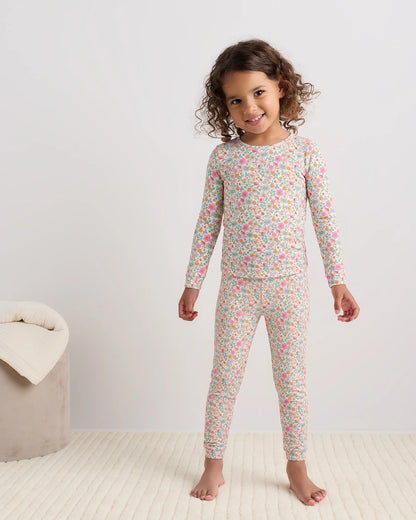 Bamboo Long Sleeve and Pant Pajama Set - 2T / Wildflower Dreams