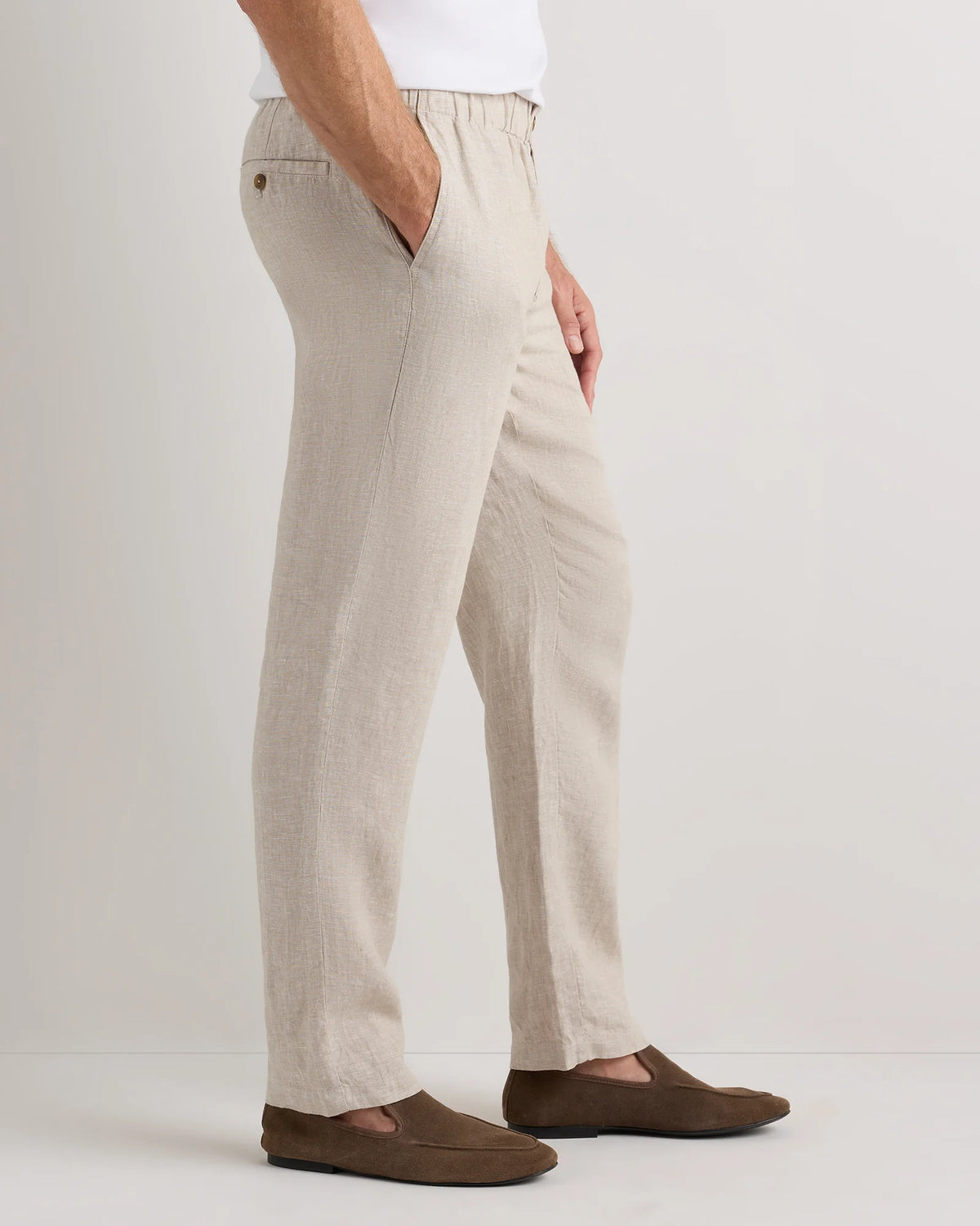 100% European Linen Pants - S / Bayberry Olive