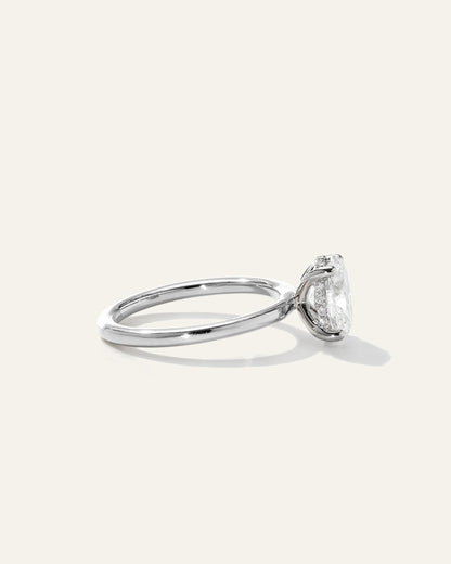 Lab Grown Diamond Oval Petite Hidden Halo Engagement Ring - 1.5ct - 4 / Yellow Gold