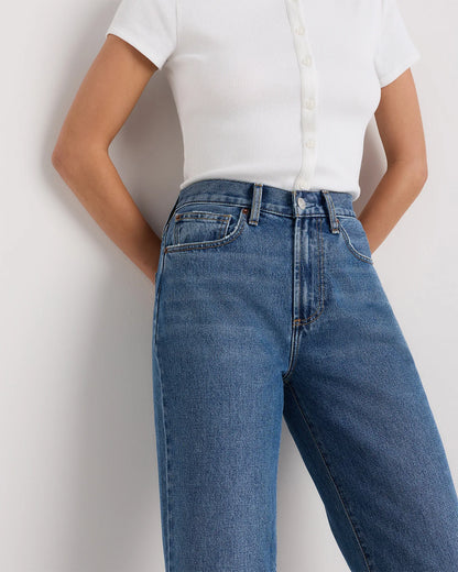 Bella Rigid Straight Jeans - 24 / Powder Blue Raw Hem