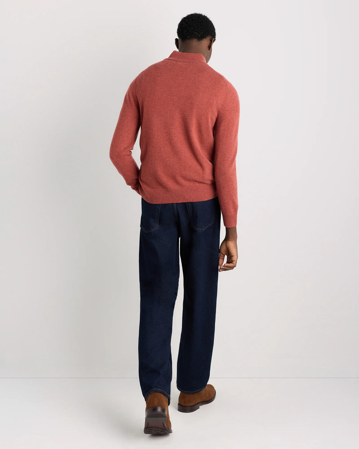 Mongolian Cashmere Quarter Zip Sweater - S / Olive Twist