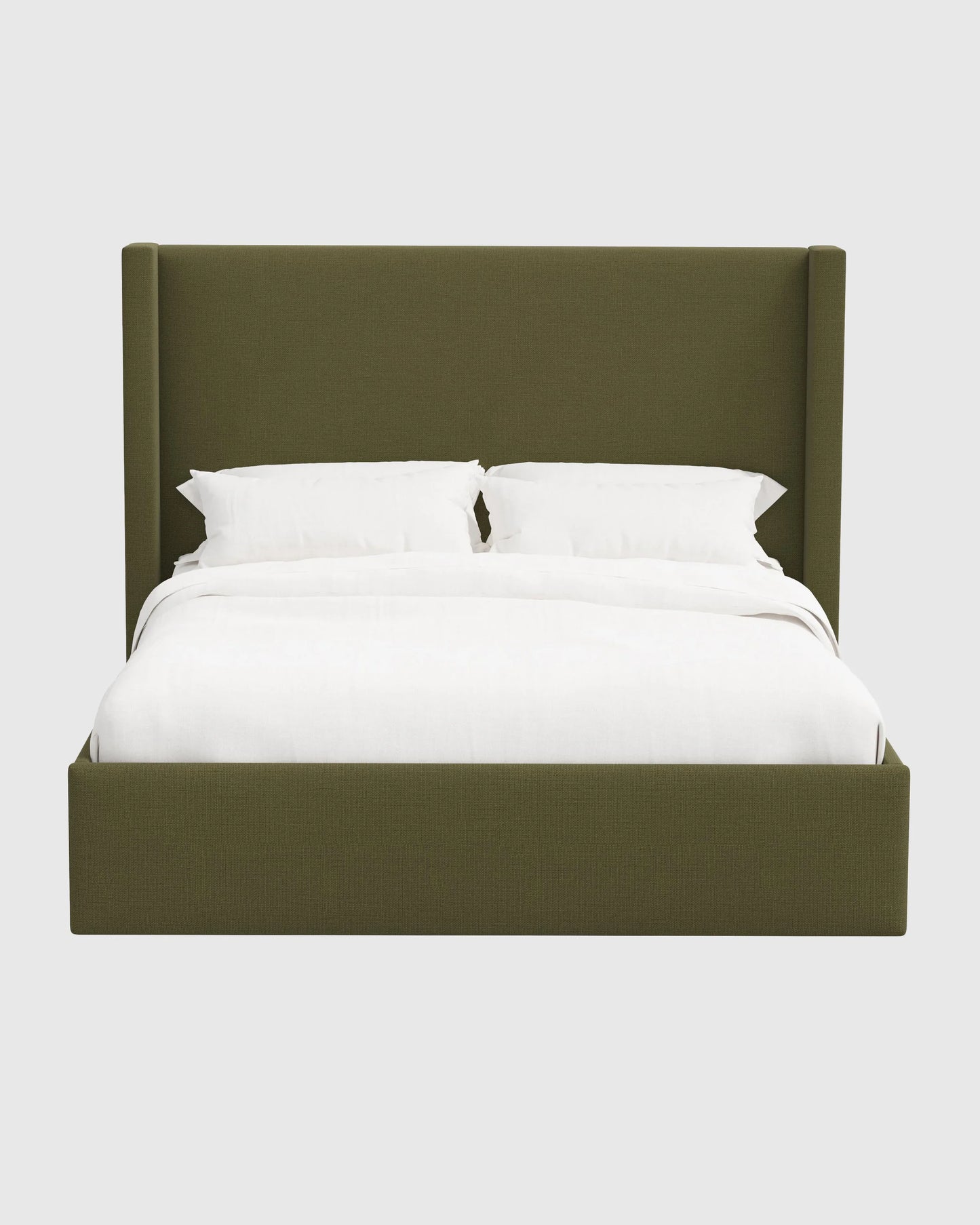 100% Linen Wingback Bed - Full / Canvas