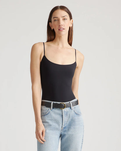 Second Skin Scoop Neck Cami Bodysuit - XS / Black