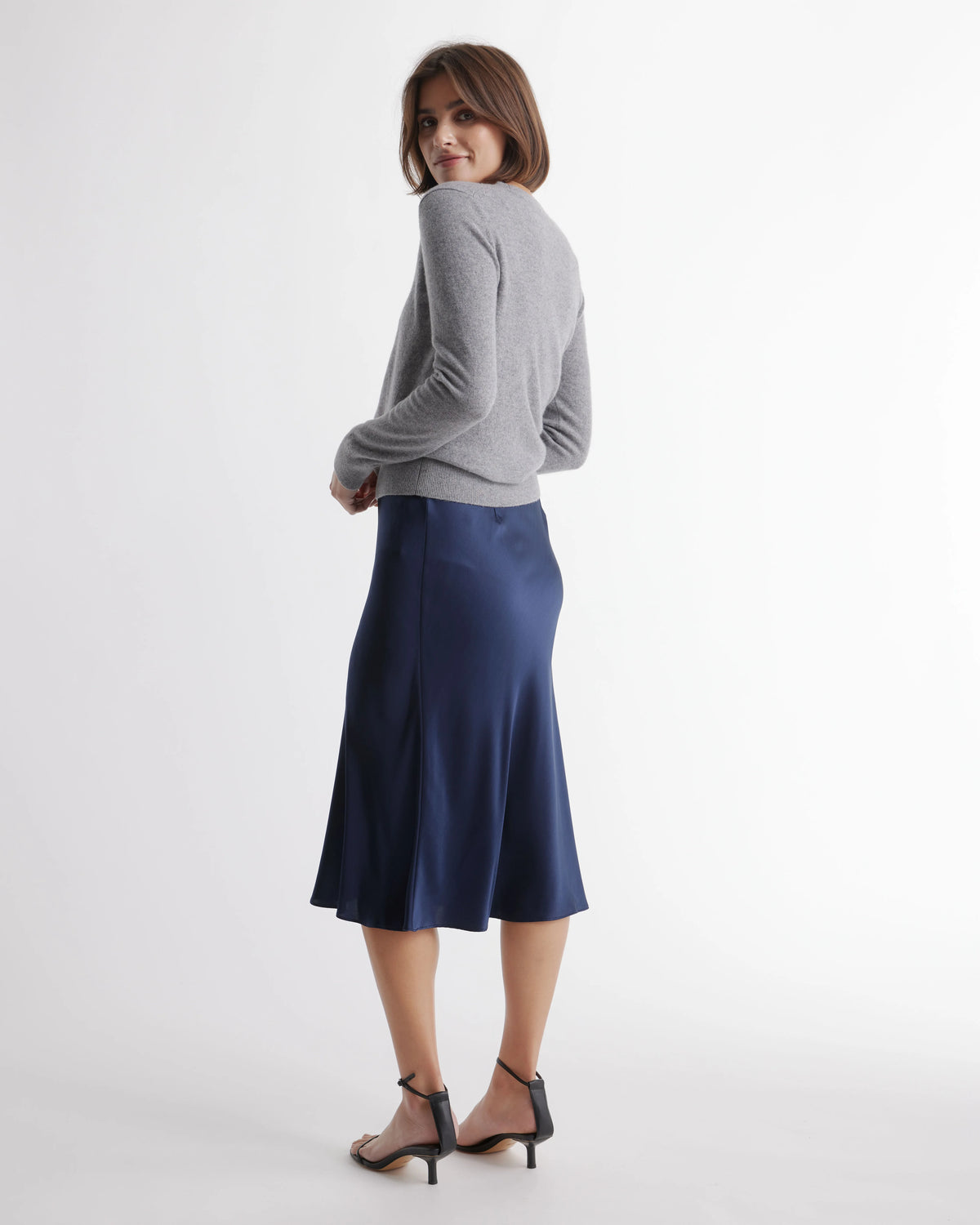 100% Washable Silk Skirt - XS / Champagne