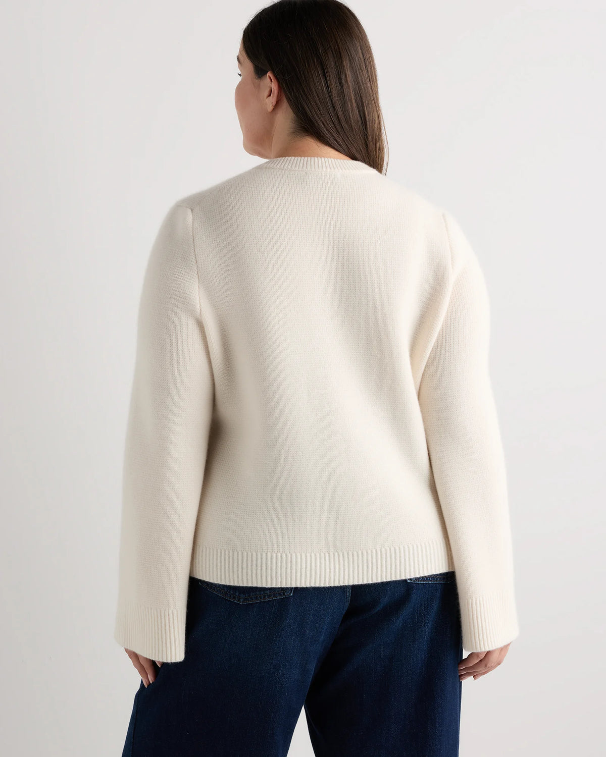Mongolian Cashmere Structured Cardigan - 1X / Oatmeal