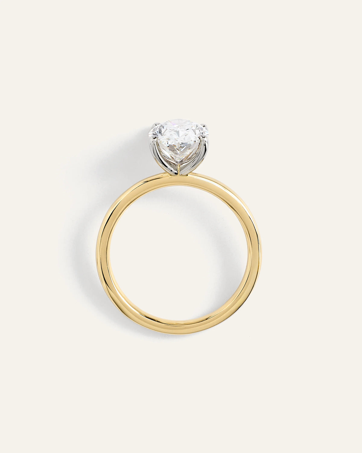 Lab Grown Diamond Oval Comfort Fit Engagement Ring - 2.5ct - 4 / Yellow Gold