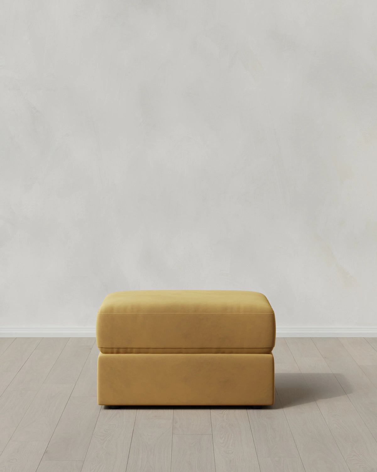 Ashford Deep Seat Ottoman in Performance Velvet - One Size / Ivory