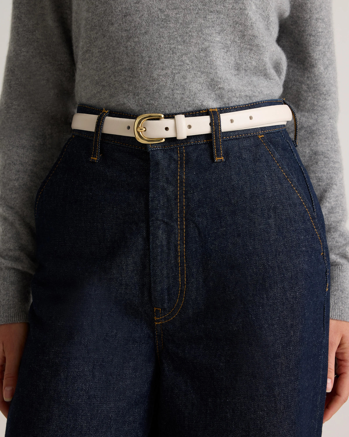 Sofia European Leather Skinny Belt - XS / Black