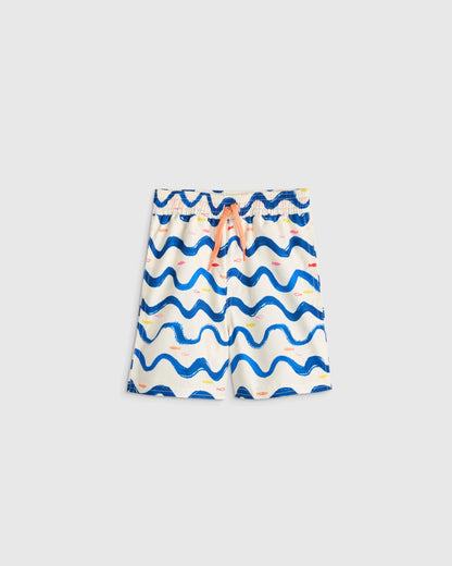 Swim Trunk and Rash Guard Set - 2T / Wavy Fish