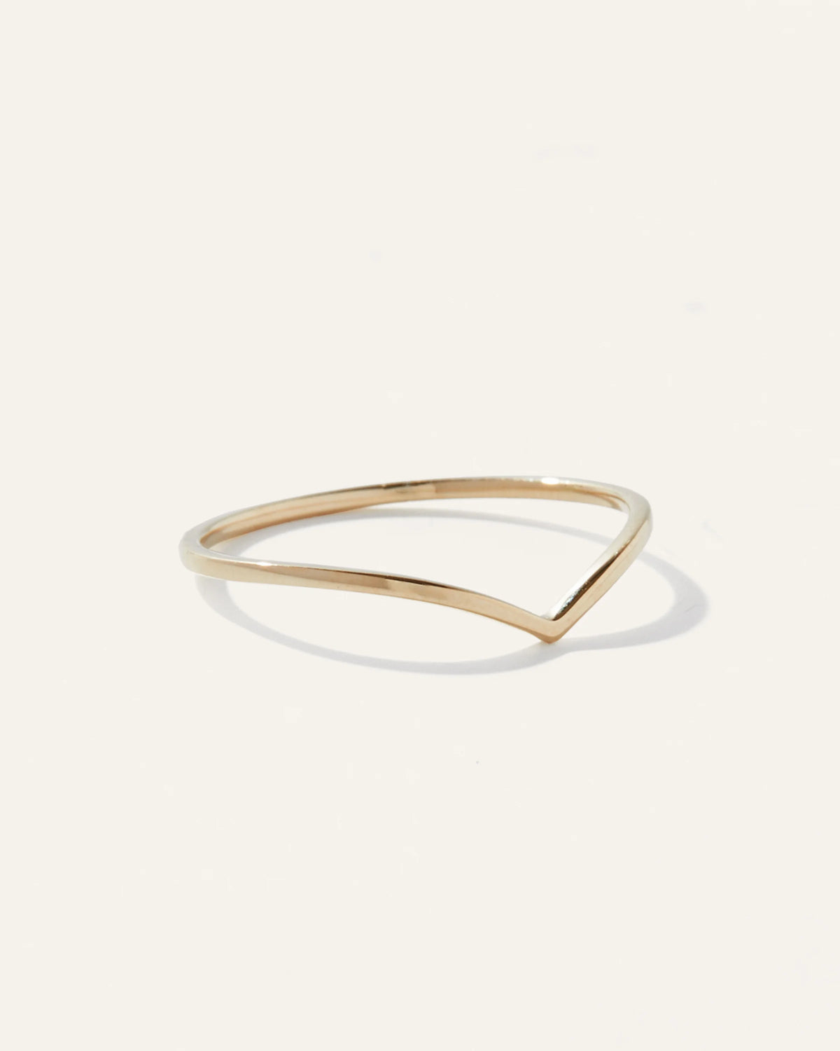 14K Gold Wishbone Ring - 4 / Yellow Gold