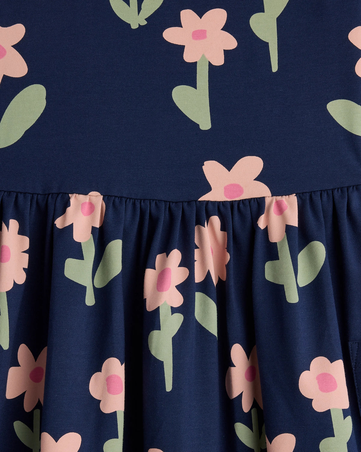 Organic Cotton Long Sleeve Fit and Flare Pocket Dress - 6 / Purple Poppy Garden