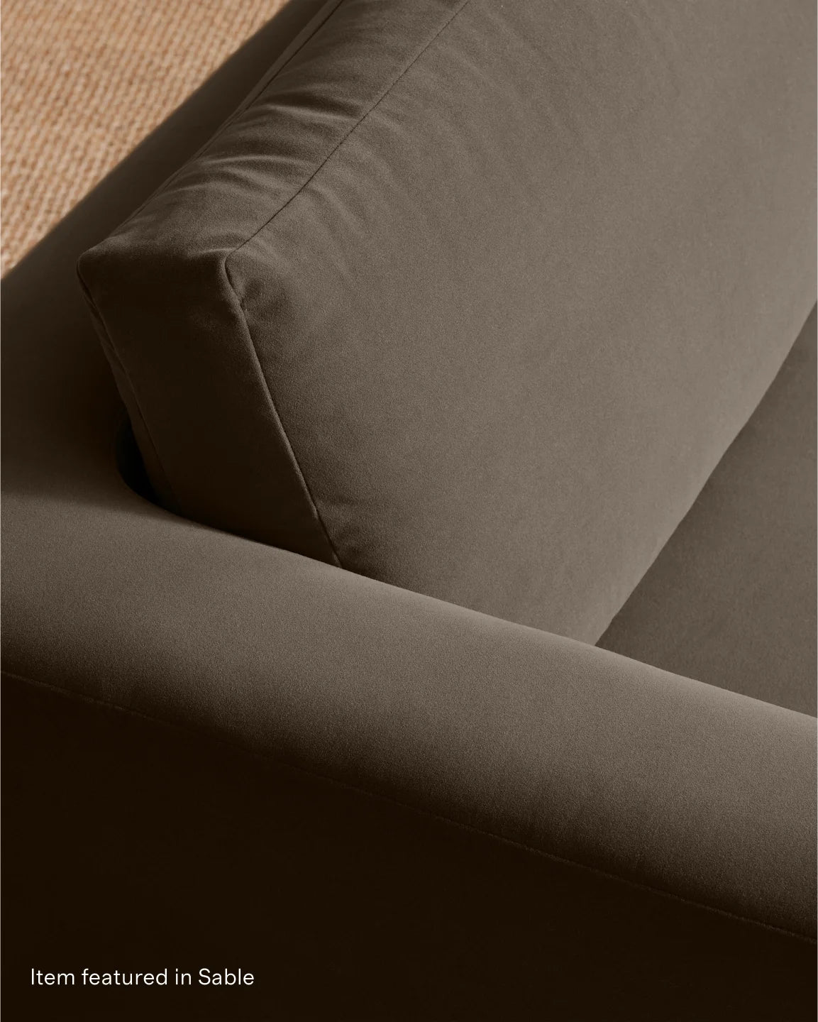 Sierra Curved Arm Sofa in Performance Velvet - 7ft / Sable