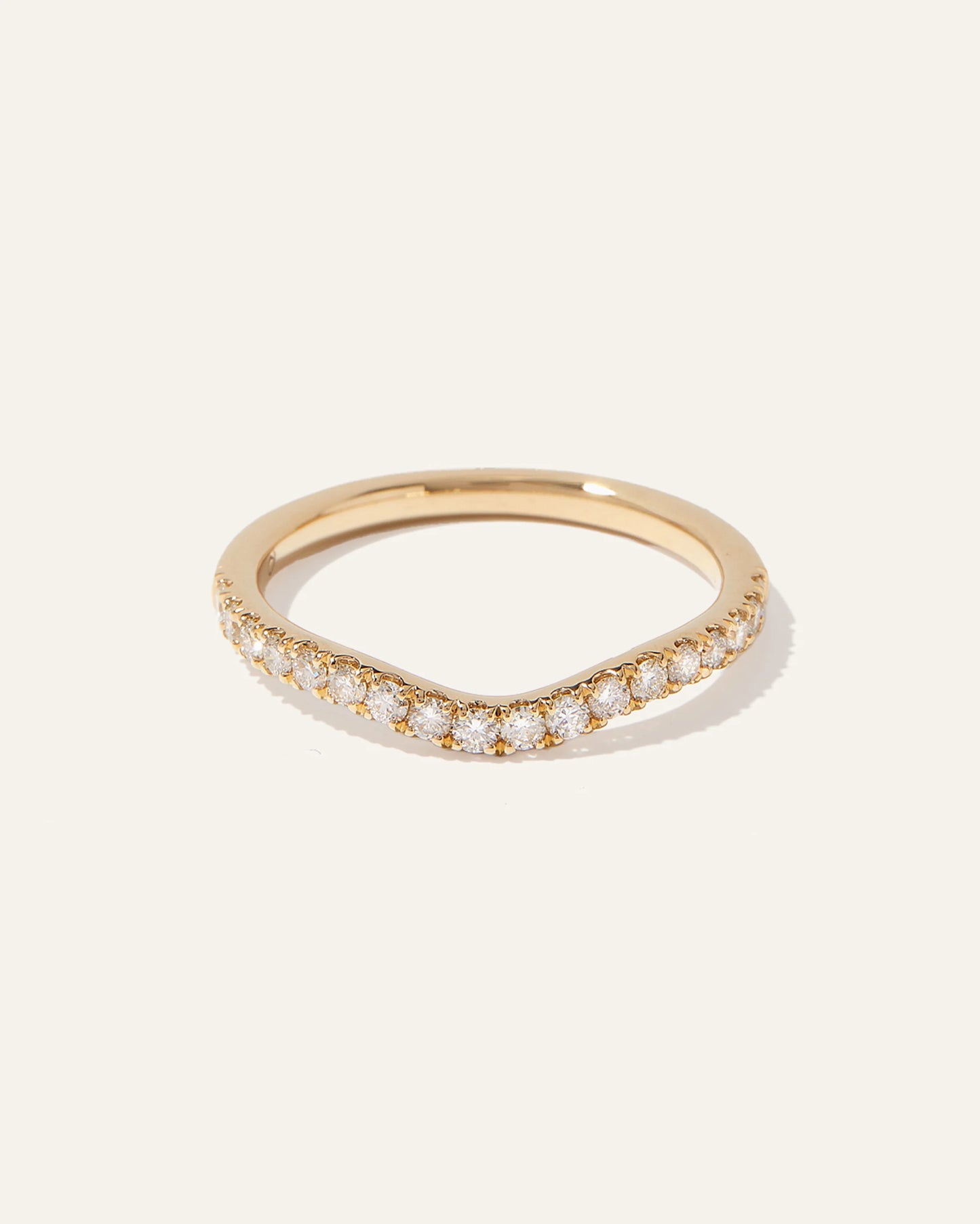 14K Gold Lab Grown Diamond Contoured Band - 4 / Yellow Gold