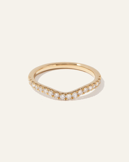 14K Gold Lab Grown Diamond Contoured Band - 4 / Yellow Gold