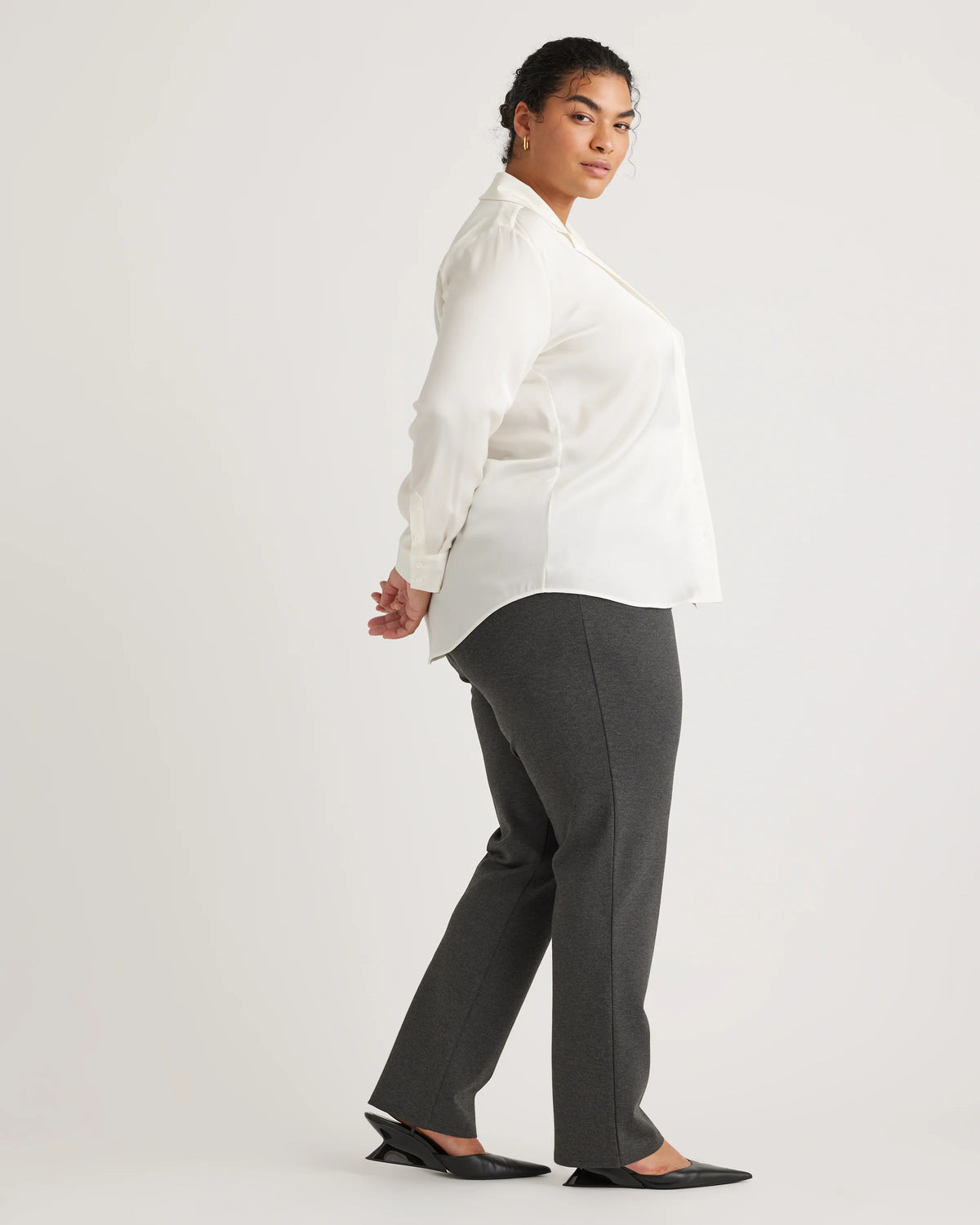 Ultra-Stretch Ponte Straight Leg Pants - 1X / Charcoal