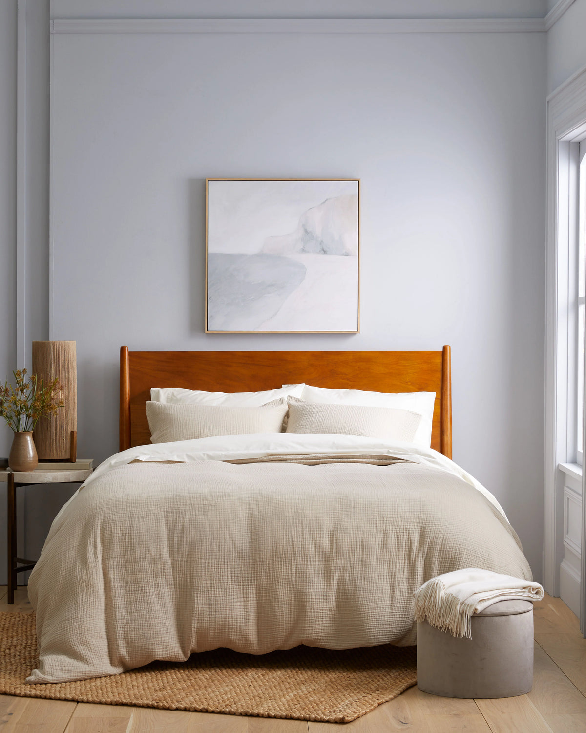 Organic Cotton Gauze Duvet Cover Set - Twin / Dried Sage