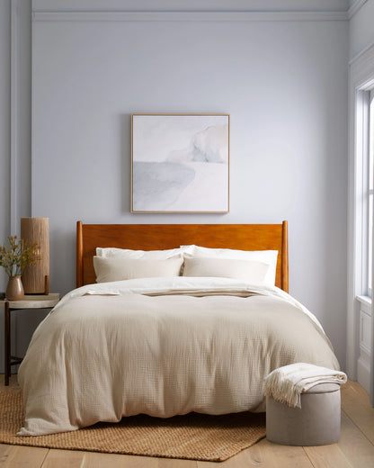 Organic Cotton Gauze Duvet Cover Set - Twin / Dried Sage