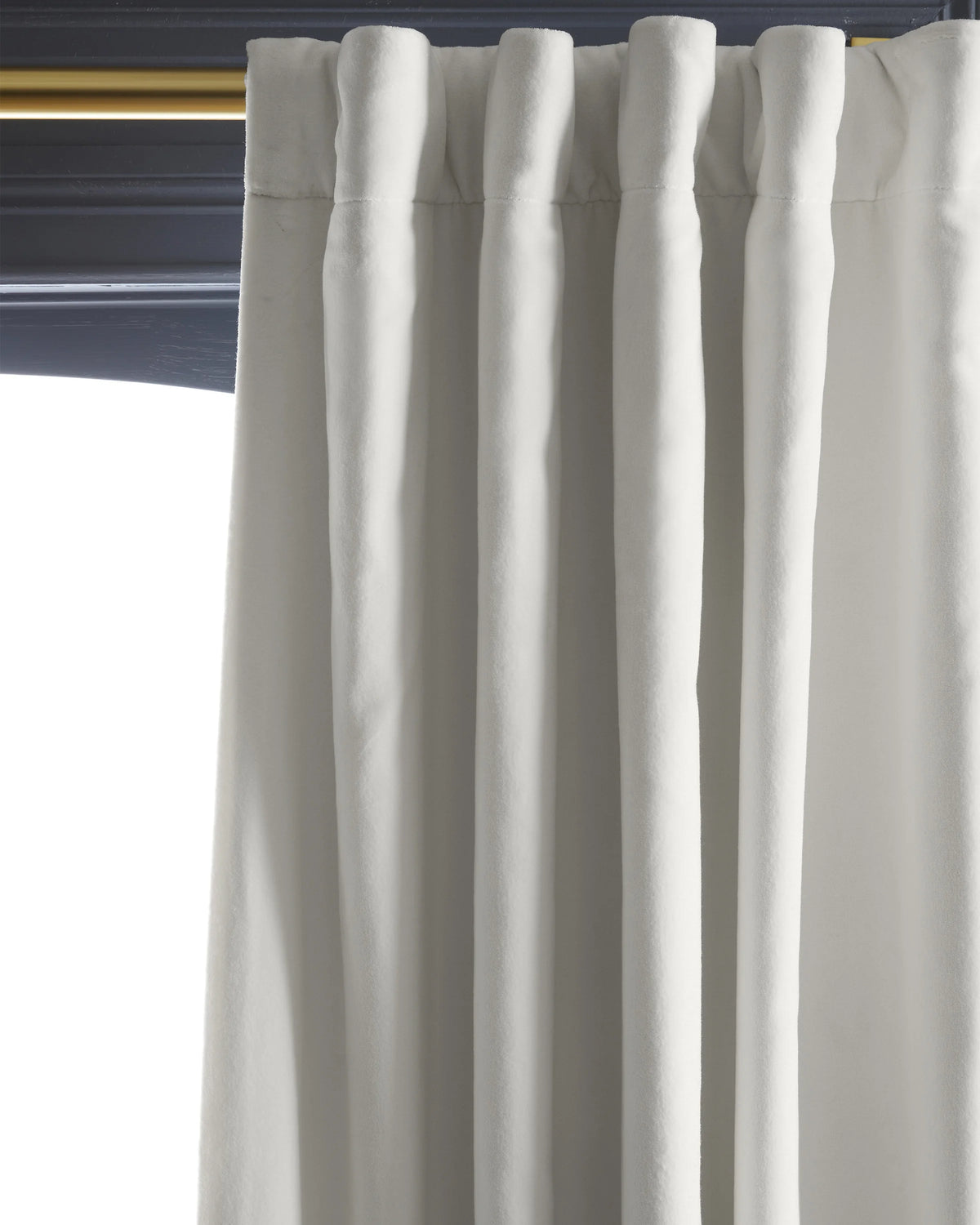 Cotton Velvet Room Darkening Curtain - Single Panel - 48x84 / Ivory