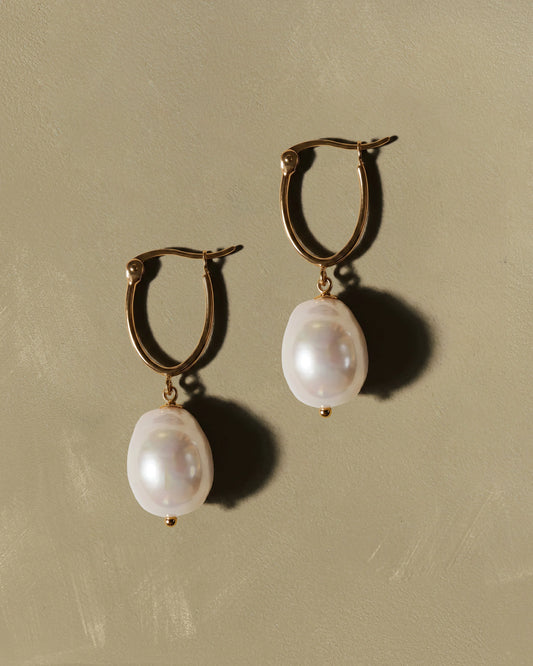 Freshwater Cultured Pearl Hoops - One Size / Gold Vermeil