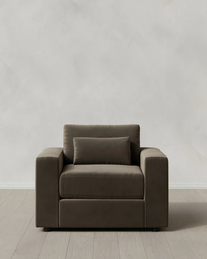 Ashford Deep Seat Chair and a Half in Performance Velvet - 46" / Caramel