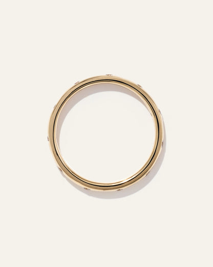 14K Gold Diamond Dot Ring - 4 / Yellow Gold