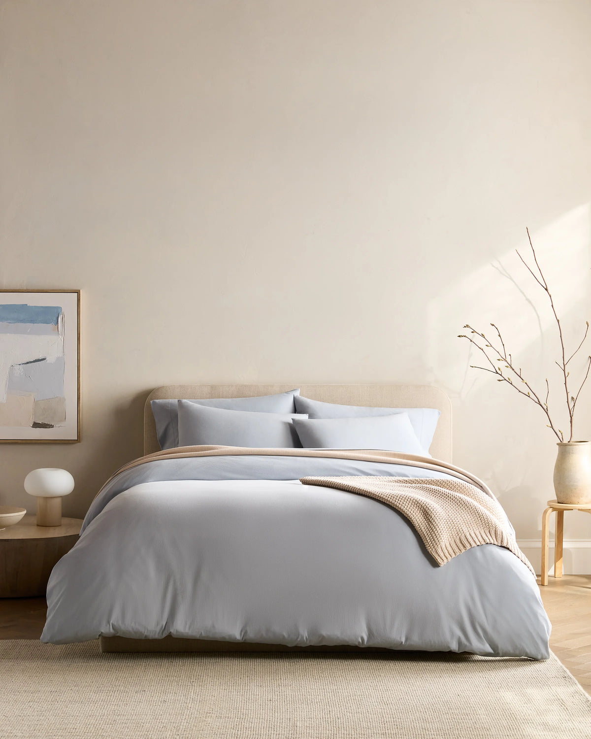 Organic Jersey Duvet Cover - Twin / Light Blue