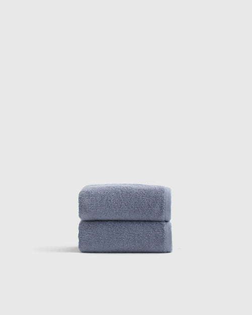 Turkish Ribbed Quick Dry Hand Towel (Set of 2) - One Size / Mineral