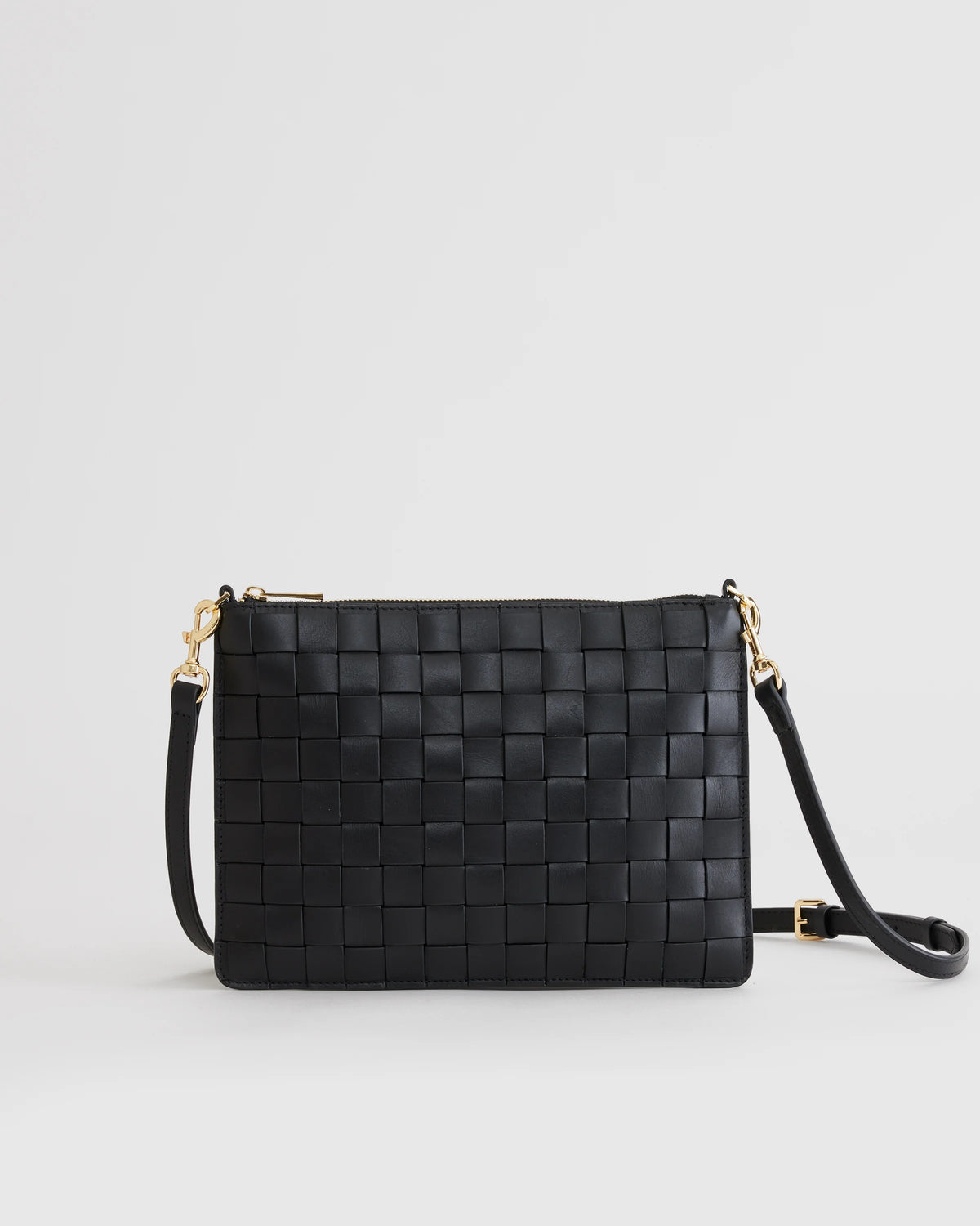 Italian Leather Handwoven Convertible Crossbody - One Size / Cognac