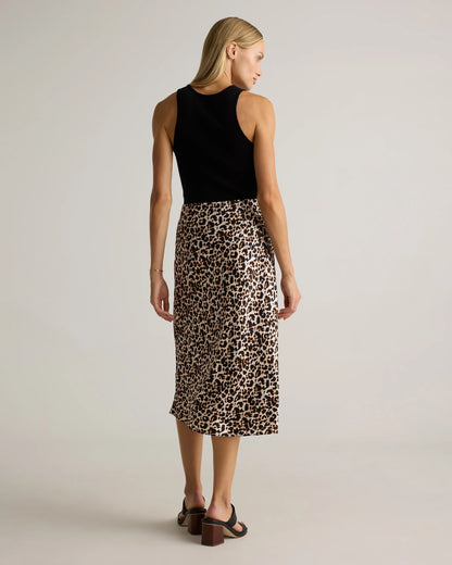 100% Washable Silk Skirt - XS / Champagne
