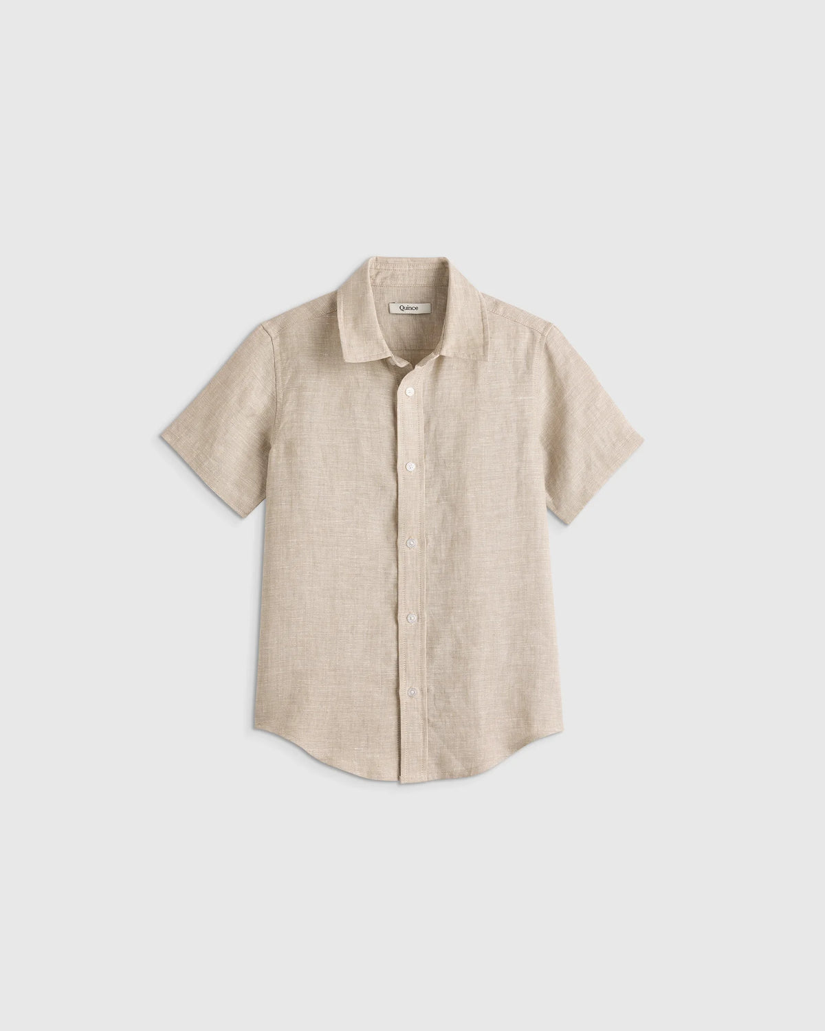 100% European Linen Short Sleeve Shirt - 2T / Flax