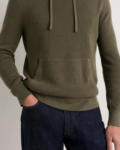 Organic Cotton Cashmere Waffle Hoodie - S / Bayberry Olive