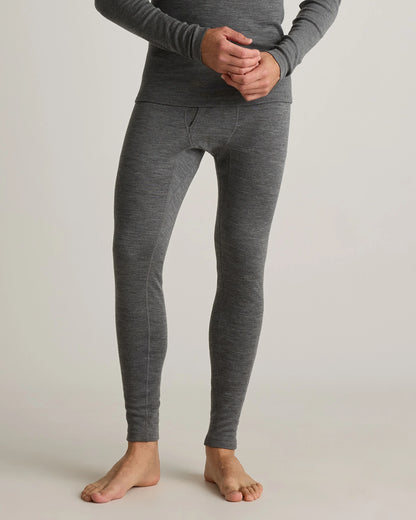 100% Merino Wool Cold Weather Base Layer Bottoms - S / Black
