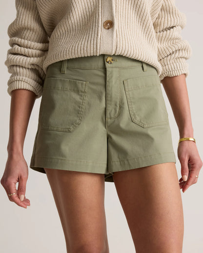 Stretch Cotton Chino Patch Pocket Shorts - 0 / Frost