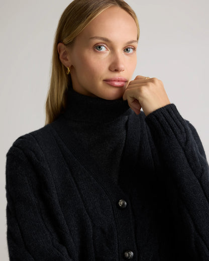 Luxe Baby Cashmere Cable Cardigan - XS / Pearled Ivory