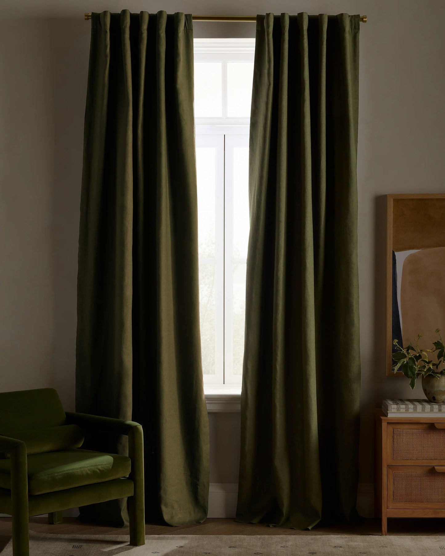 European Linen True Blackout Curtain - Single Panel - 48x84 / White