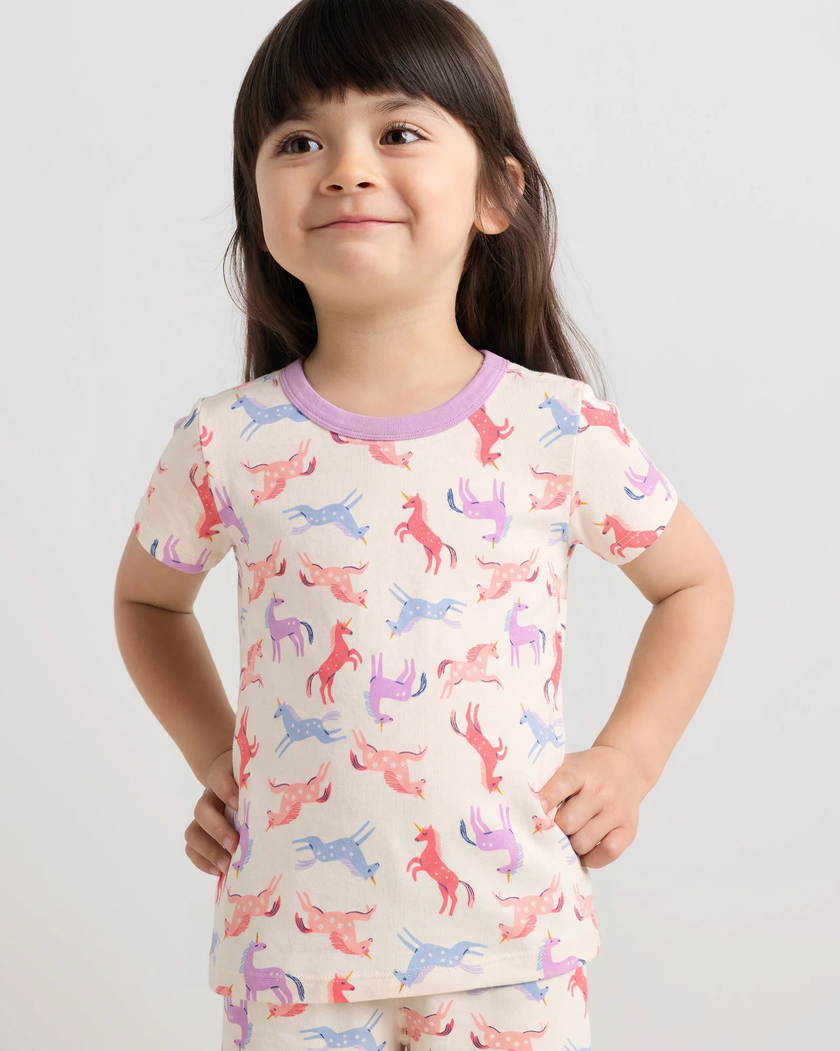 100% Organic Cotton Short Sleeve and Shorts Pajama Set - 2T / Navy Stripe