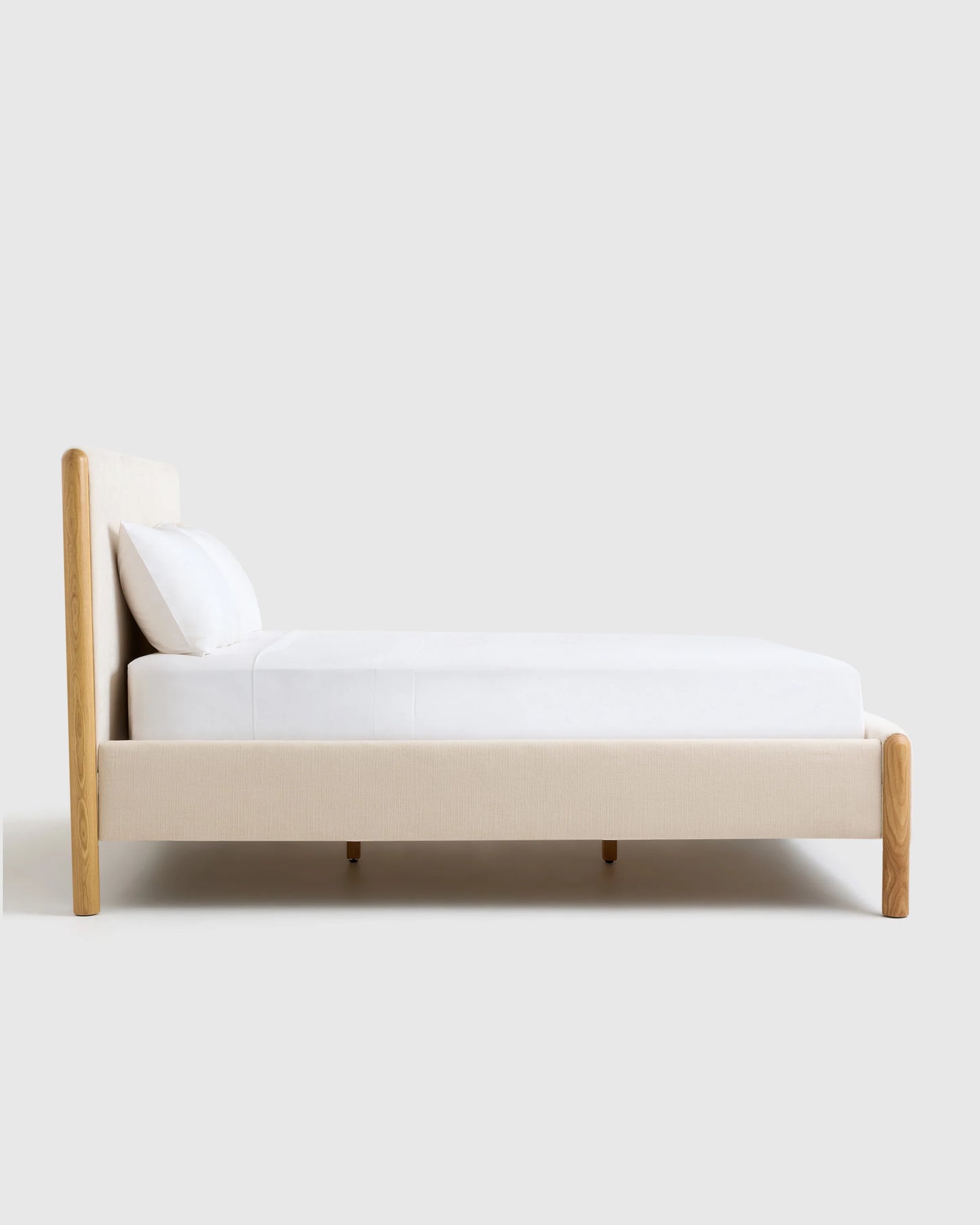 Solid Wood and Performance Fabric Bed - Queen / Natural