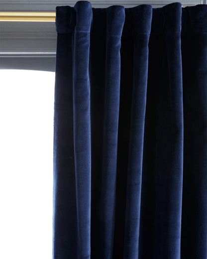 Cotton Velvet Room Darkening Curtain - Single Panel - 48x84 / Ivory