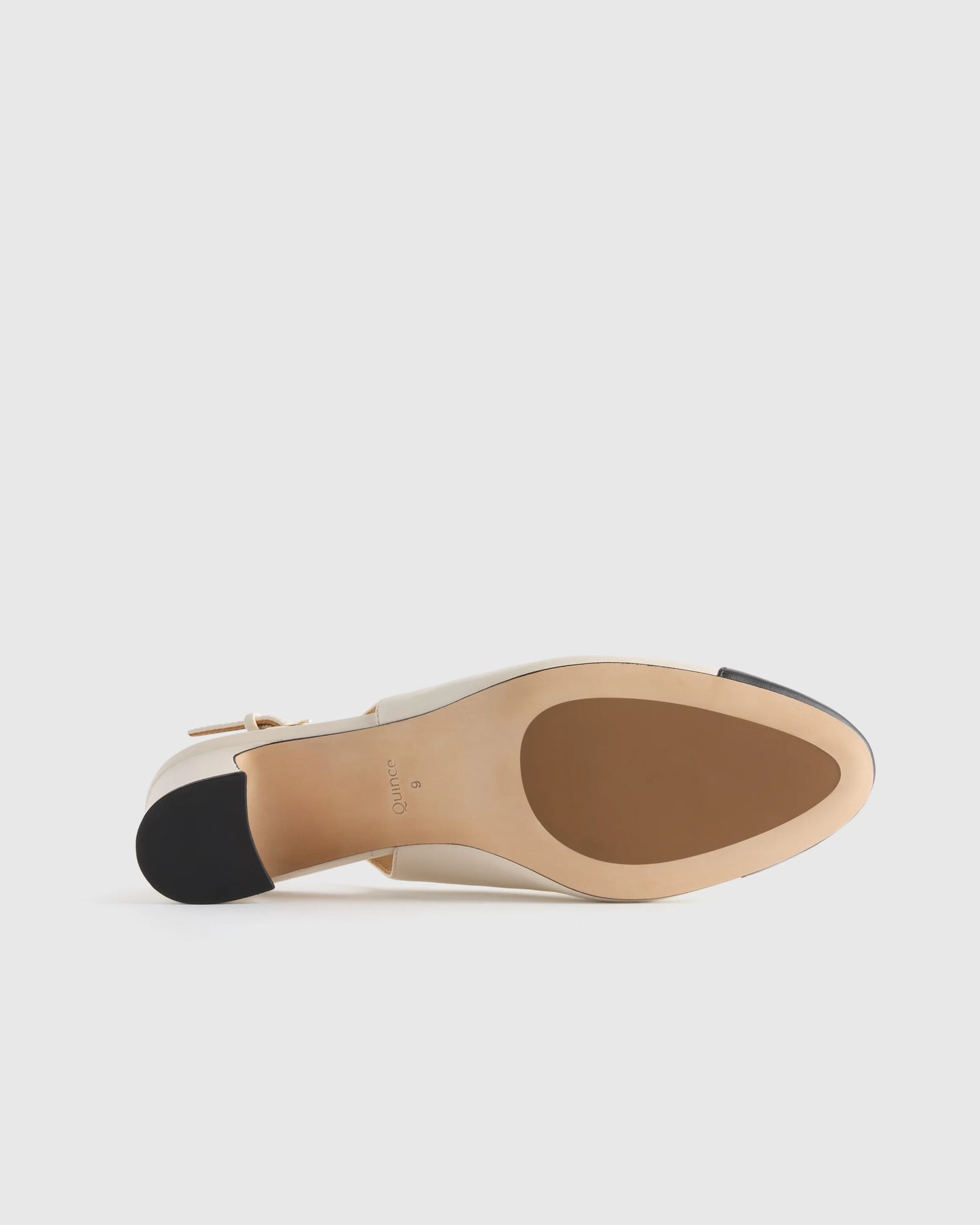 Italian Leather 65mm Cap Toe Slingback - 5 / Cashew
